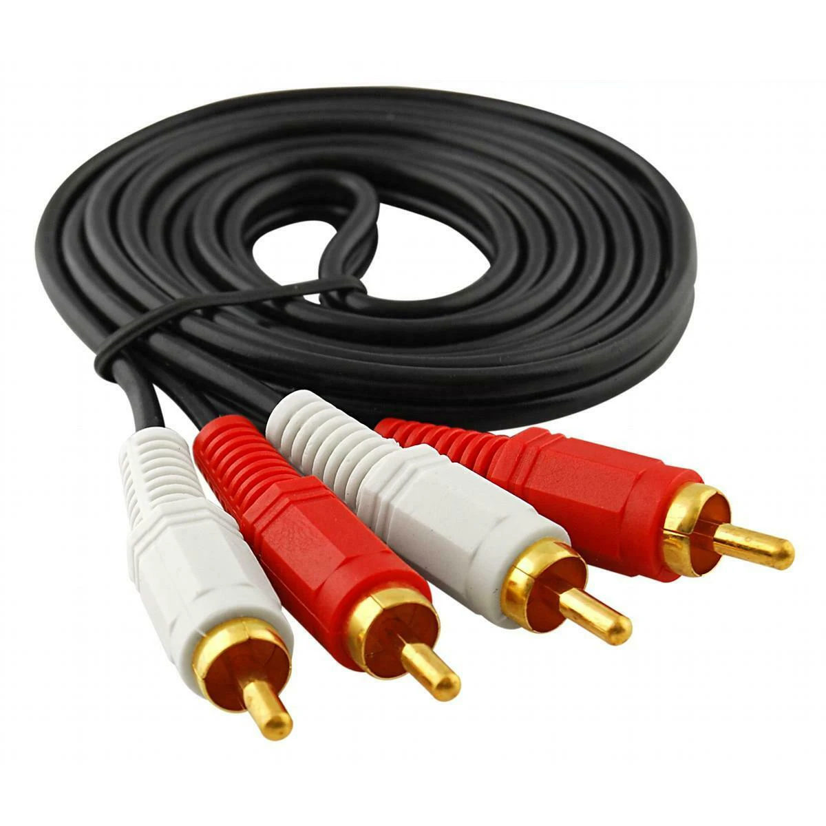 

(5 шт./упаковка) 2-RCA Стерео аналоговый аудиокабель 2-RCA штекер-штекер, 5 футов 5X