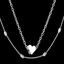 Новинка, модное панк ожерелье, простое, уличное, медное, Персиковое, сердце, многослойное ожерелье на ключицу, для девушек,#0117