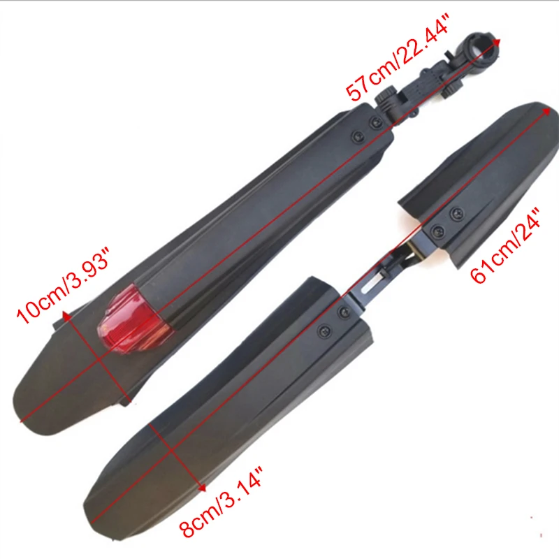 Bike Bicycle Fender With Reflector Light MTB Front Rear Mudguards Bike Wings Cycling Mountain Durable Fender Bicycle Accessories