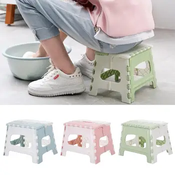 

1pc Foldable Durable Cartoon Step Stool with Handle Plastic Multi Purpose Folding Step Stool Travel Train Outdoor Storage