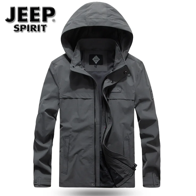 JEEP SPIRIT Осенняя мужская куртка мужская ветровка военные куртки пальто с капюшоном Повседневная Мужская Уличная Куртка Jaqueta masculina M-3XL