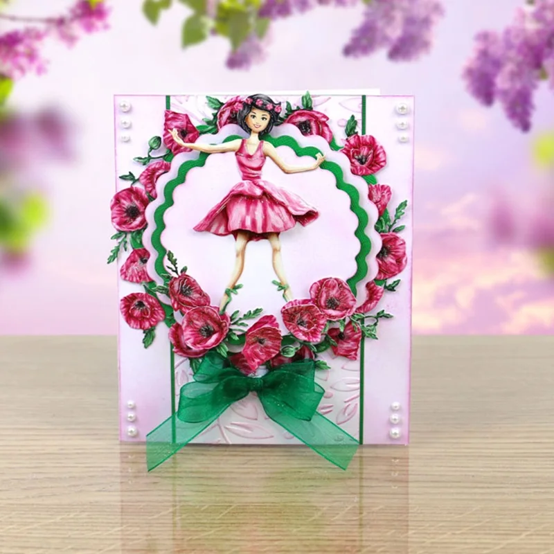 Morning Glory Flower Vine Металл резка Скрапбукинг для карт альбом делая Шаблон трафарет тиснение новые штампы