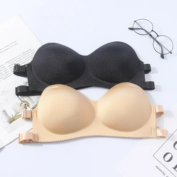 

Women Bra Push Up Detachable Shoulder Strap Bras Invisible Smooth Shoulderless Lingerie for Wedding Dress SER88