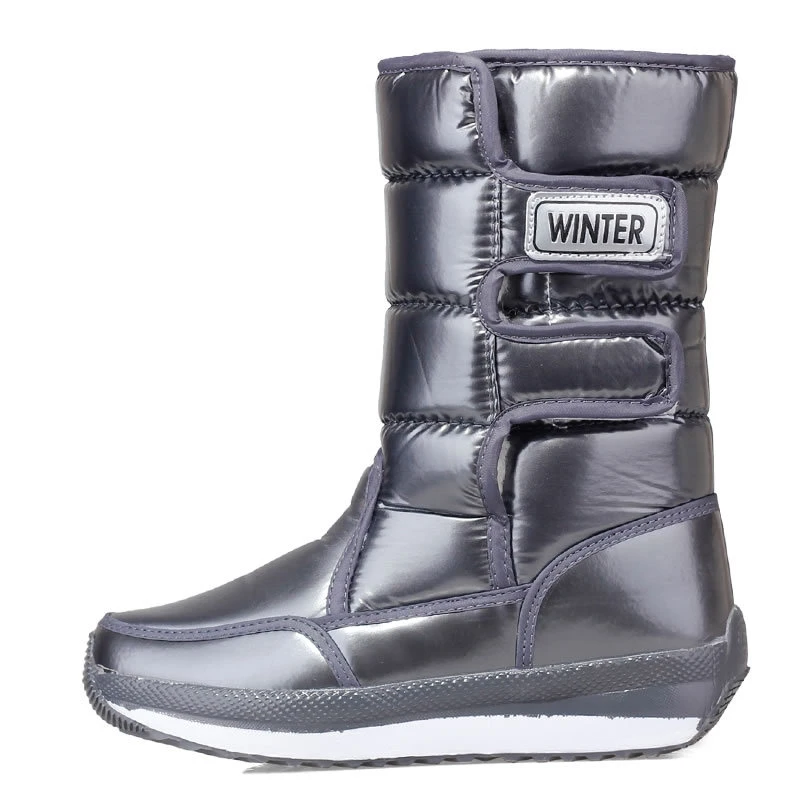 Ceny KushyShoo zimowe śnieg buty zagęścić ciepłe kobiety bawełniane buty wodoodporne buty połowy łydki buty zimowe kobiety Botas Mujer Invierno