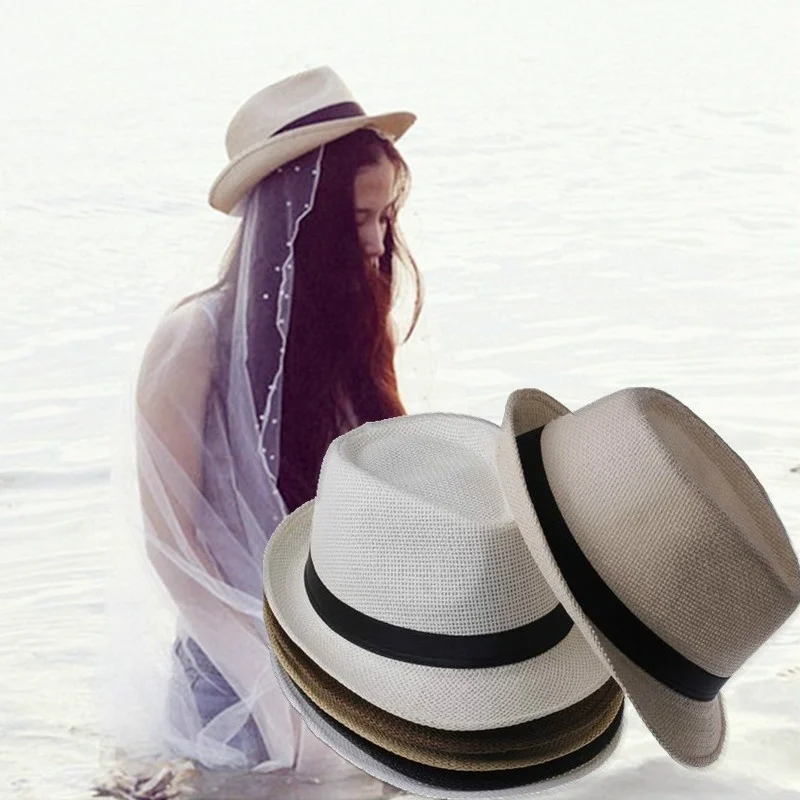 Summer Straw Sun Hats Gangster Cap 