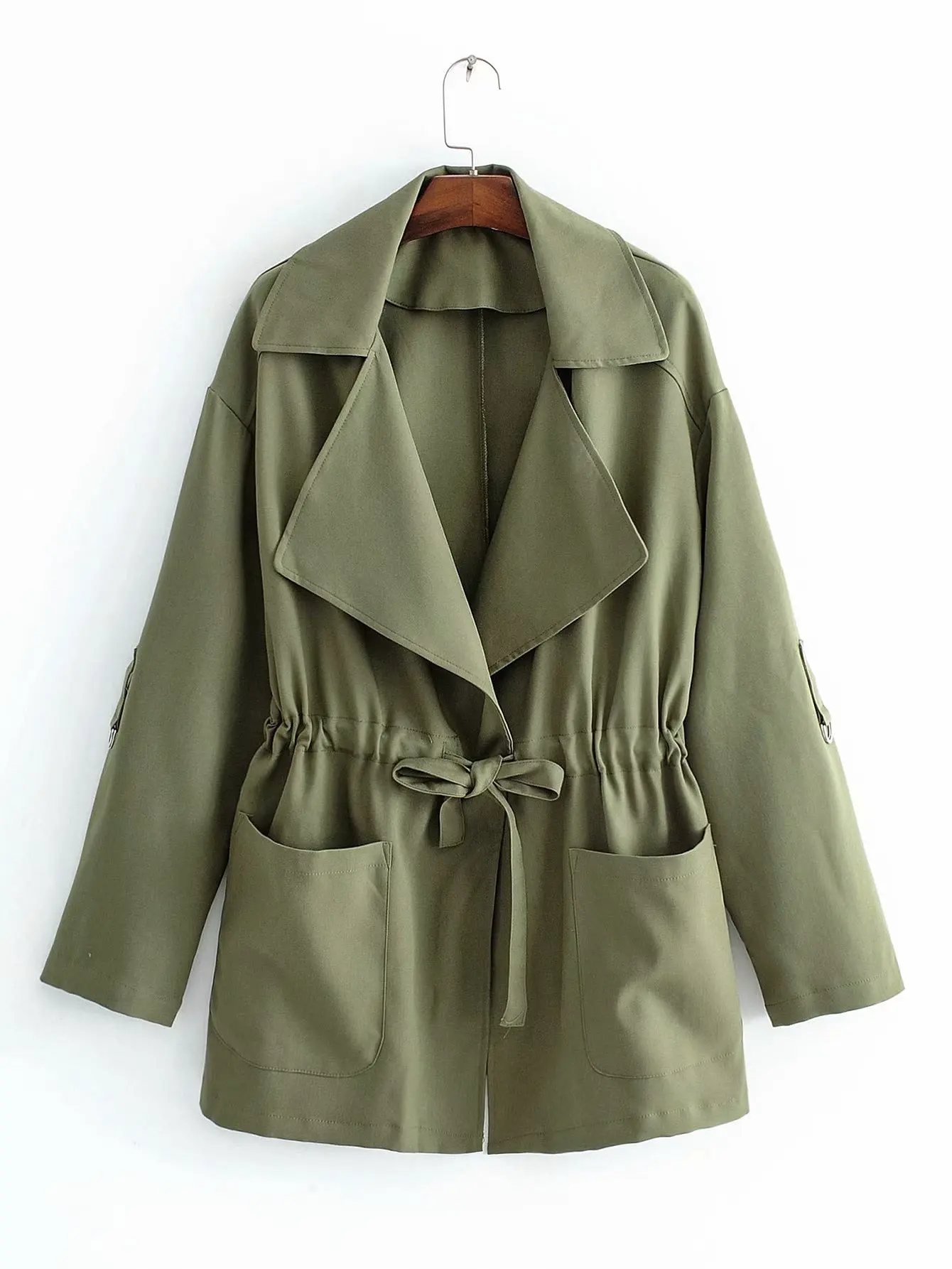 

2018 Western Style Spring And Summer WOMEN'S Dress New Style Mid-length Versatile Trench Coat