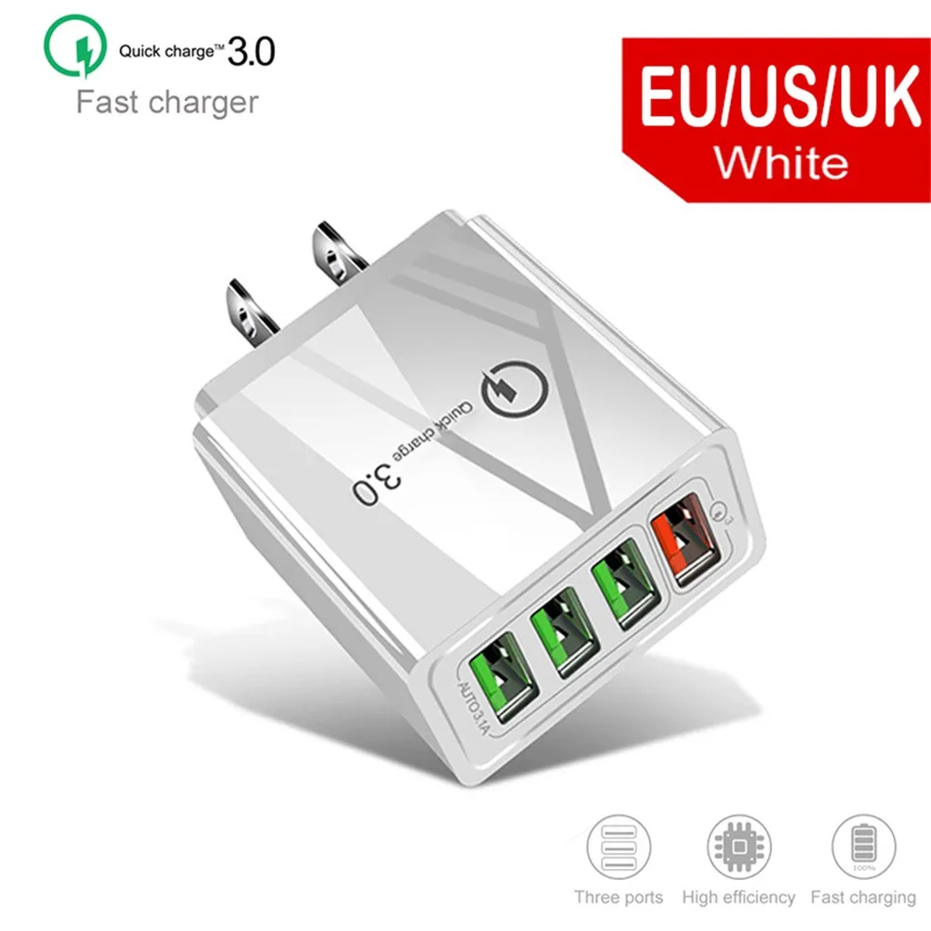 

USB Charger Quick Charge 3.0 Fast Charger QC3.0 QC Multi Plug Adapter Wall Mobile Phone Charger For iPhone Samsung Xiaomi Mi FW4