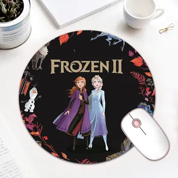 

Frozen Princess Elsa Anna Gaming Circle Mouse Pad Computer Mice Mat Size for 20*20cm 22*22cm 24*24cm Round Rubber Mousepad