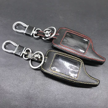 

4 Button Leather Key Cover Case For Russian Version Vehicle Security Two Way Alarm LCD Remote Controller Fit for StarLine M5