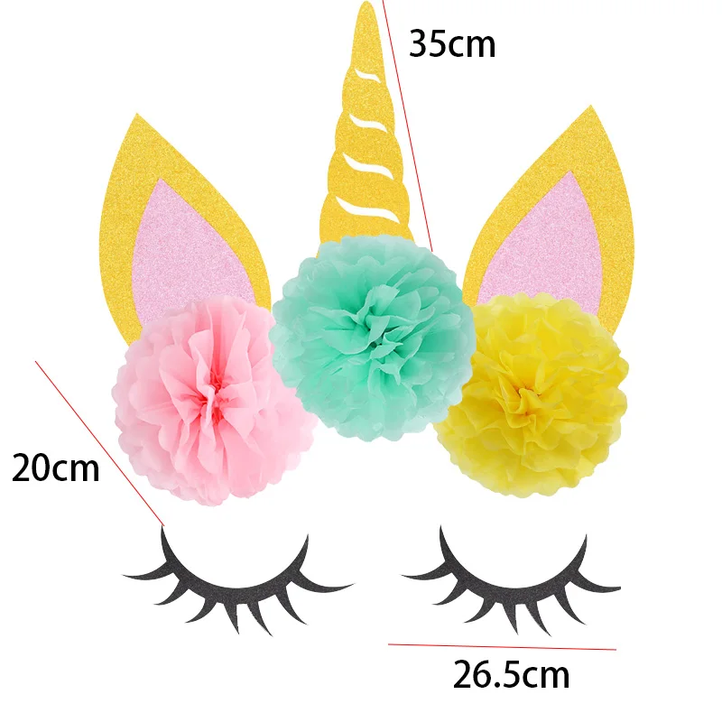 pompom backdrop WEIGAO Единорог партии шар День рождения Фольга шары Единорог торт Toppers Декор DIY День рождения Декор Единорог вечеринок - Цвет: pompom backdrop