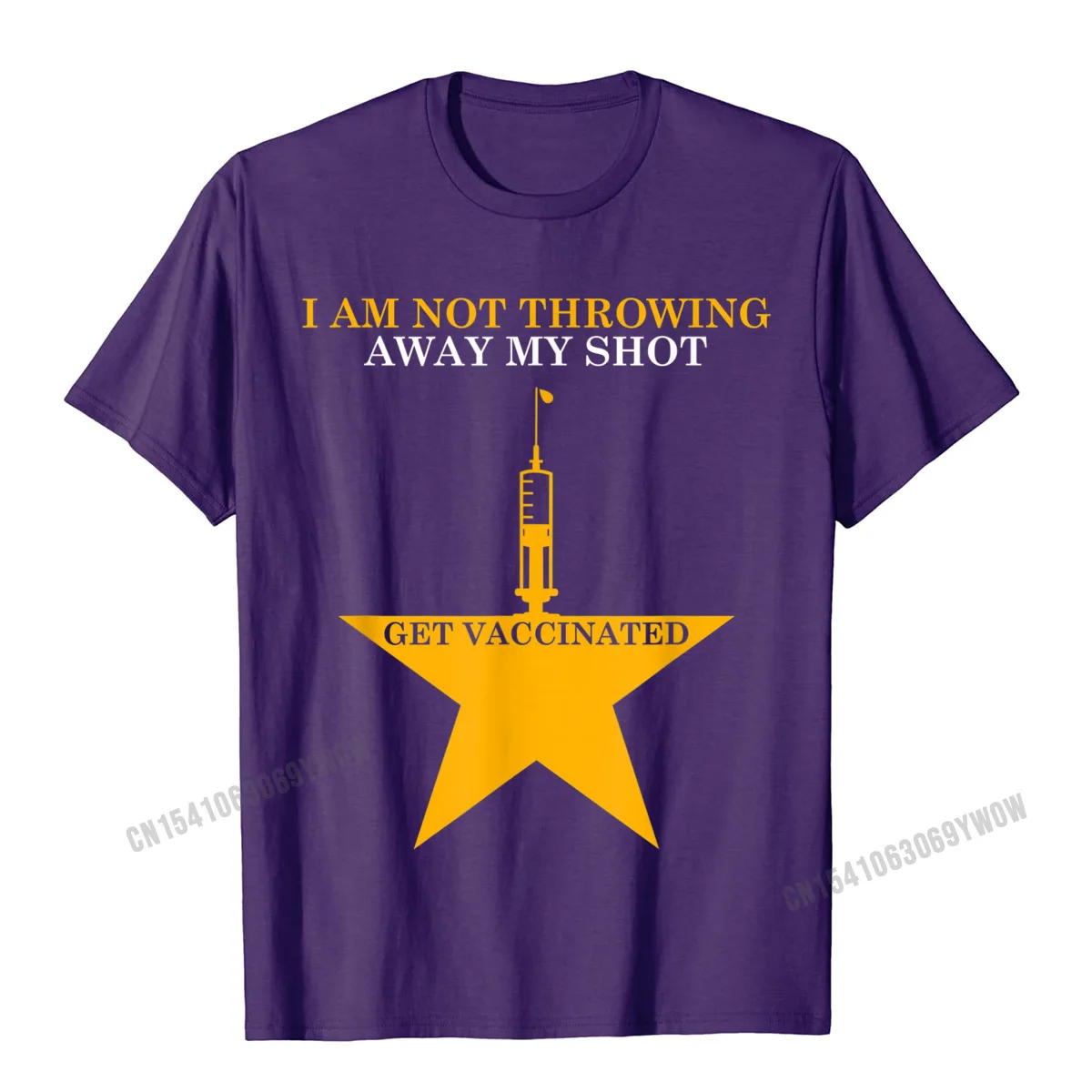 Design Custom Summer All Cotton Crewneck Men Tops Tees Summer T-shirts Faddish Short Sleeve Top T-shirts Drop Shipping Im Not Throwing Away My Shot Get Vaccinated Funny Nurse T-Shirt__106 purple