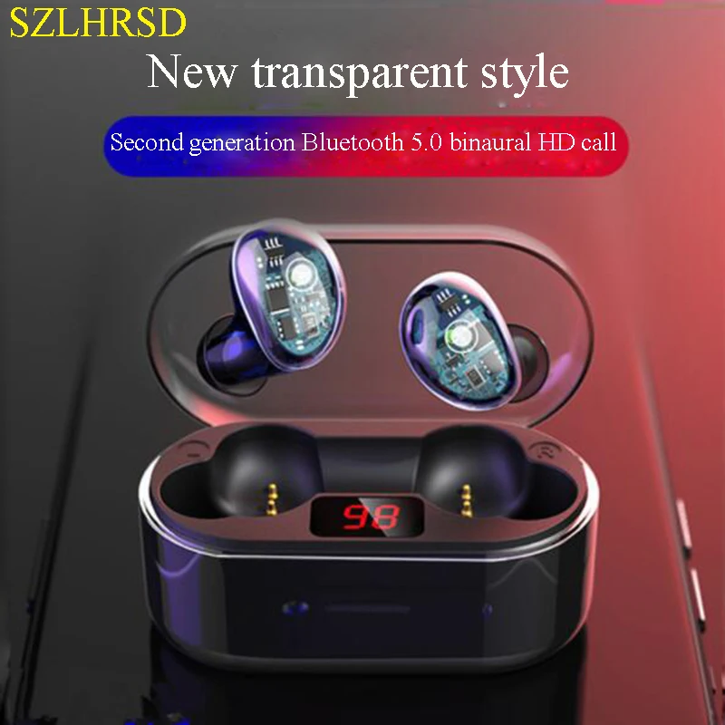

Blackview BV9100 BV6100 LED Power Display Wireless Bluetooth 5.0 Earphone TWS 3D Stereo Noise Headphones with Charging Box