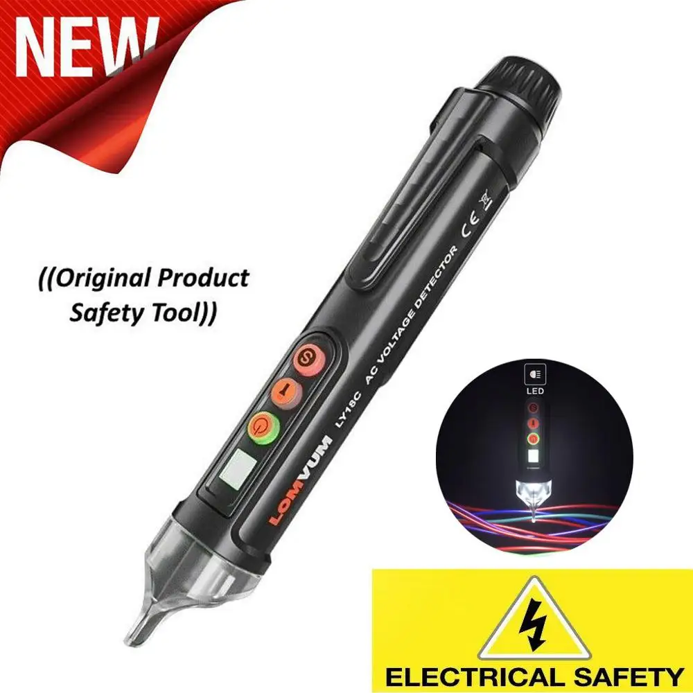 

12-1000V Dual Electrical Tester Pen voltmeter Non-Contact AC Voltage Detector Voltage Sensitivity Electric Compact Pen CD