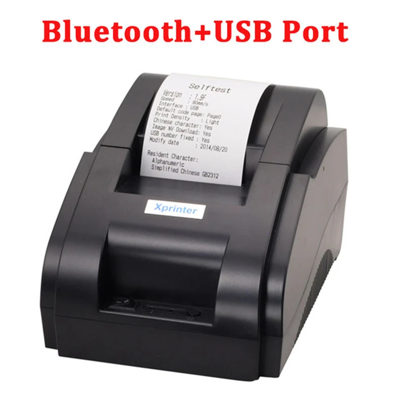 Bluetooth printer Xprinter 58 мм Мобильный телефон Bluetooth чековый принтер тепловой беспроводной принтер pos для iOS Android Pc USB порт для магазина - Цвет: Bluetooth printer
