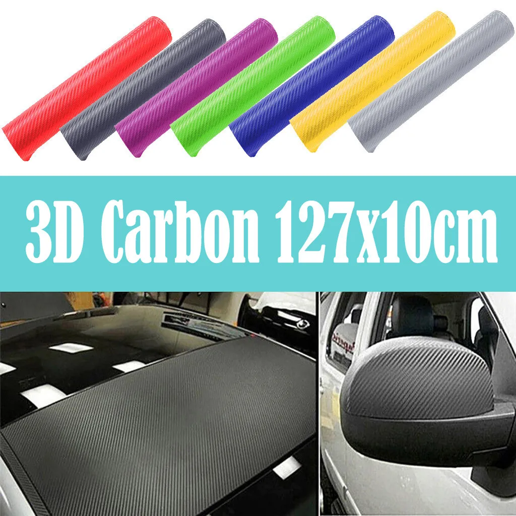 

Durable Fashion 3d Carbon 127x10cm Fiber Vinyl Sticker For Motorcycle Car Pod Resistant To Uv Water Dirt Grease Acid And Oil#P35