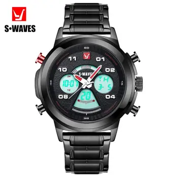 

New Top Luxury Brand Men Black Watch Quartz Male Clock Design Sport Big Watch Waterproof Stainless Steel Wristwatch Reloj Hombre