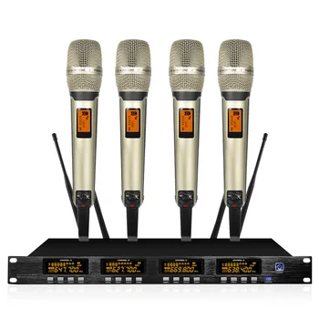 

UHF wireless microphone system four handheld lavalier microphone stage karaoke microphone party event microphone wireless