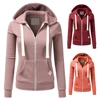 Casual Hoodies Women Autumn Winter Outdoor Sport Solid Color Long Sleeve Hoodies Pockets Zipper Sports Coat ► Photo 3/6