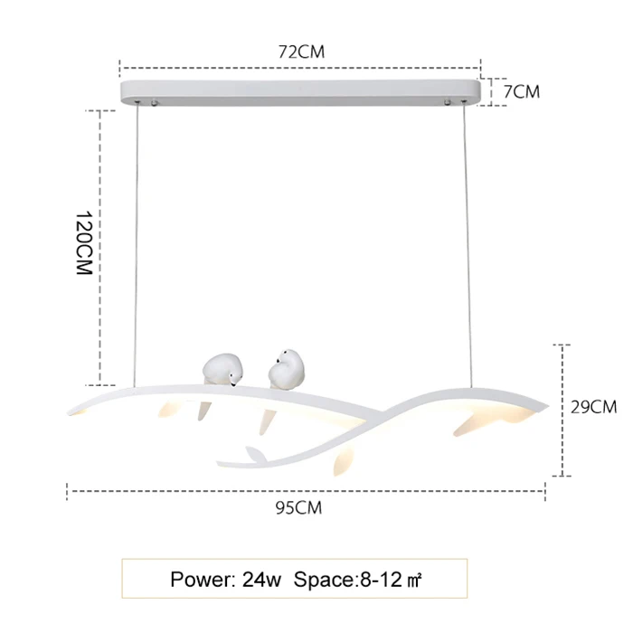 Современная светодиодная подвесная люстра для столовой, кухни, бара, магазина, люстра белая с птицей 90-260 в - Цвет абажура: Length 950mm