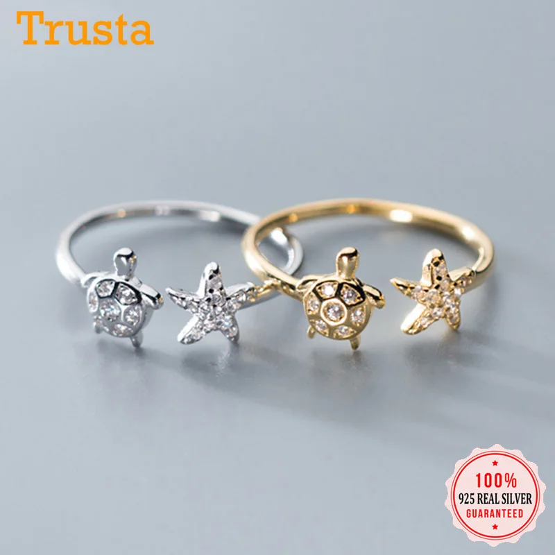 Trustdavis кольцо из стерлингового серебра 925 пробы ювелирные изделия черепаха