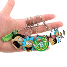 Rick y llavero Morty hombres y mujeres clave cadena lindo Anime de dibujos animados de los niños de la clave anillo regalo Porte Clef