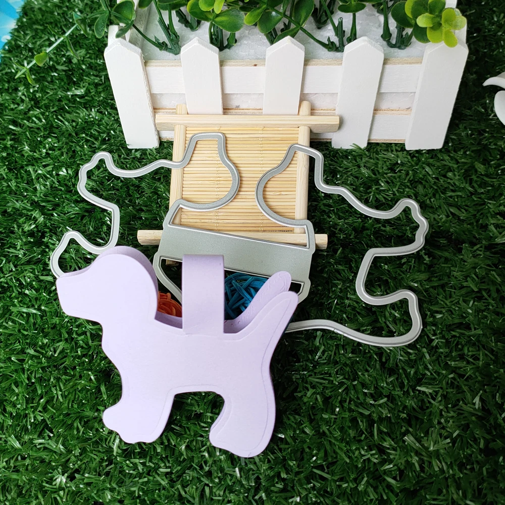 

Leather cute puppy key chain metal cutting die steel process template for scrapbook cutting paper embossing card template
