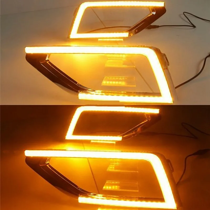 

Pair Led Daytime Running Lights Drl Yellow Turn Signals for Atlas Teramont -2020
