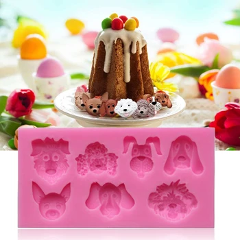 

Mini Chocolate Mold Cartoon Dog Fondant Cake Decoration Mold Ornament Silicone Baking Mould