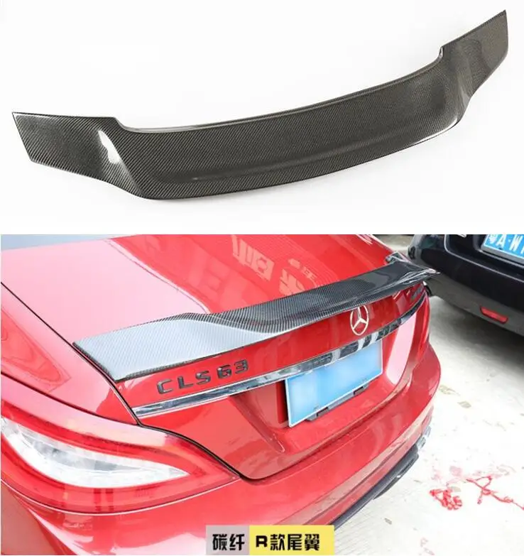 High Quality CARBON FIBER REAR WING TRUNK LIP SPOILER FOR Mercedes Benz W218 CLS300 CLS350 CLS63 2012- R STYLE