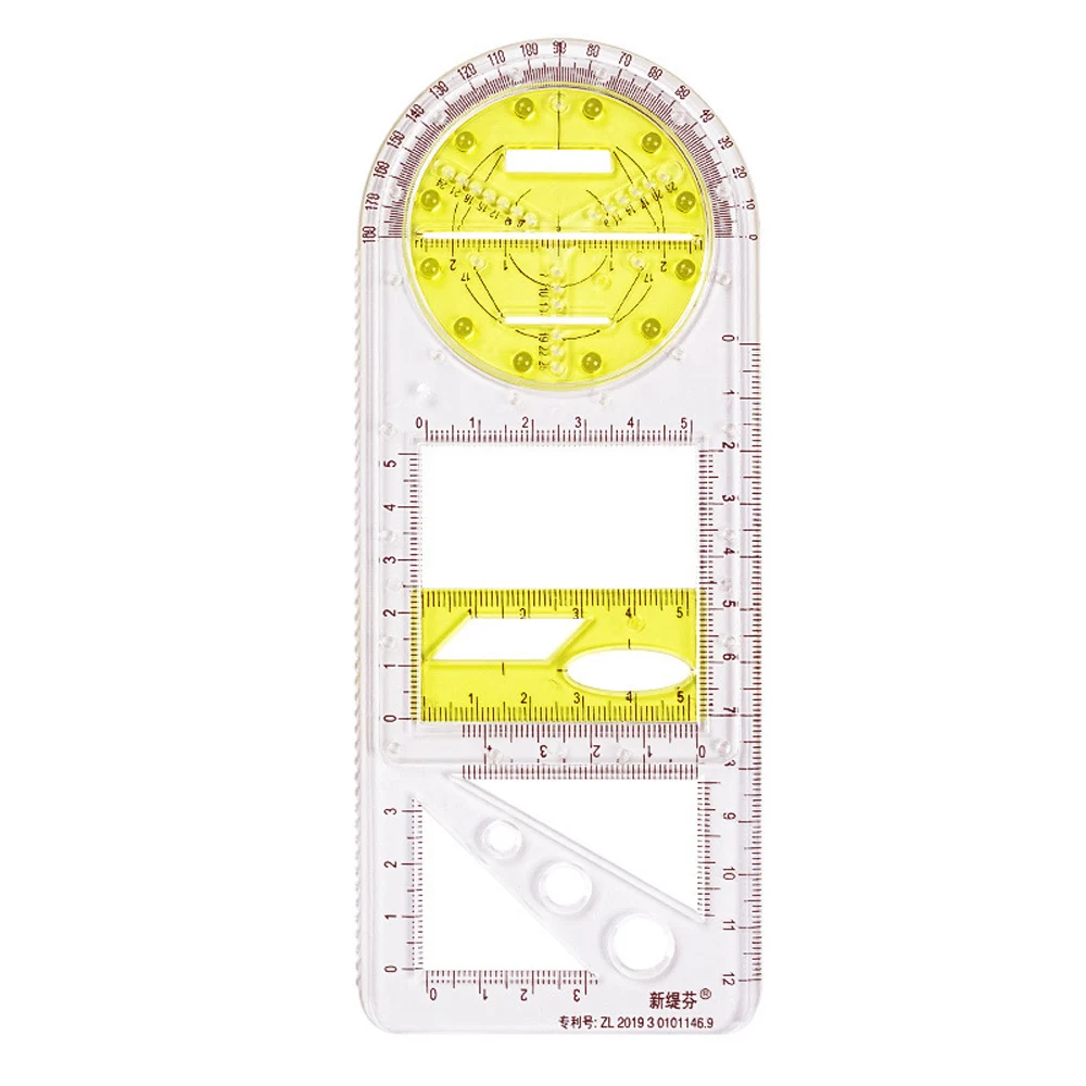 Multifunctional Geometric Ruler Geometric Drawing Template Measuring Tool For School Student Office Architecture Measuring Rule ruler set,geometry set