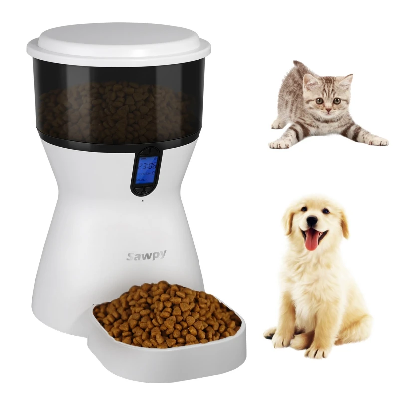 

Automatic Dog 4L Feeder Cats Pet Food Bowl Dispenser Puppy Kitten Supplies With Programmable Timer Voice Recorder