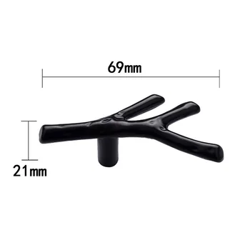 Creative tree branch shape furniture handles door handles cabinet knobs knob handle for furniture kitchen wardrobe black 69m