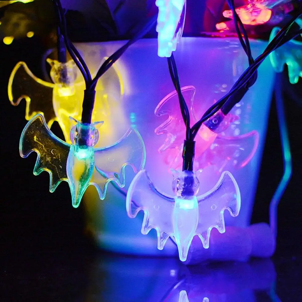 Colorful Хэллоуин Led Праздничная гирлянда летучая мышь-фонарь гирлянда на батарейках вечерние украшения сказочные огни садовое наружное освещение - Испускаемый цвет: Colorful