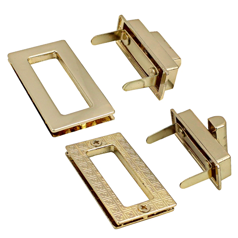 Durable Buckle Rectangle Twist Lock Hardware For Bag Shape Handbag DIY Turn Lock Bag Clasp Purse Accessories