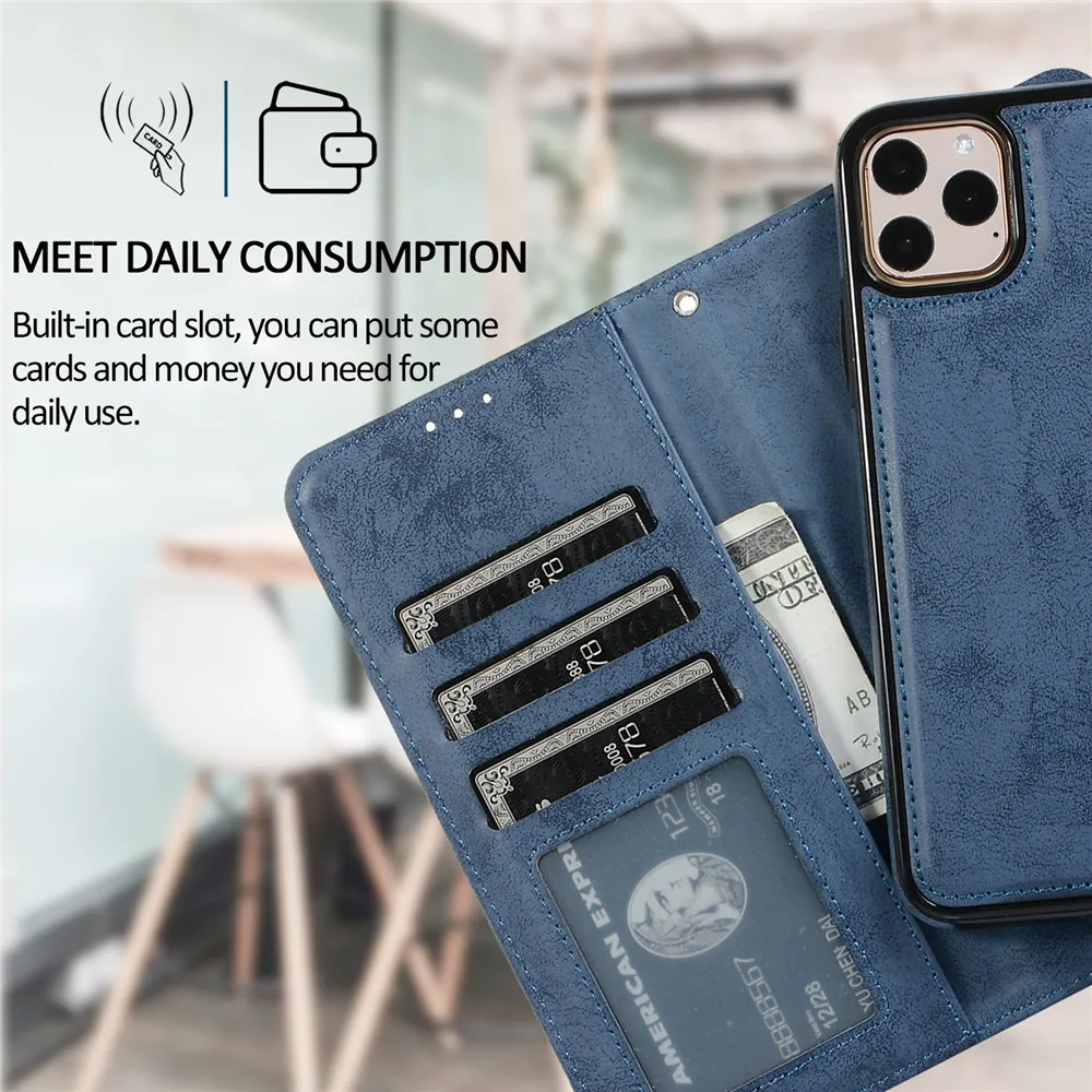 iphone 12 pro max phone case Wallet Flip Case For iPhone 13 12 Mini 11 Pro XS Max XR X 8 7 6 6s 5 5s SE 2020 Plus Leather Magnetic Etui Detachable Card Cover iphone 12 pro max wallet case