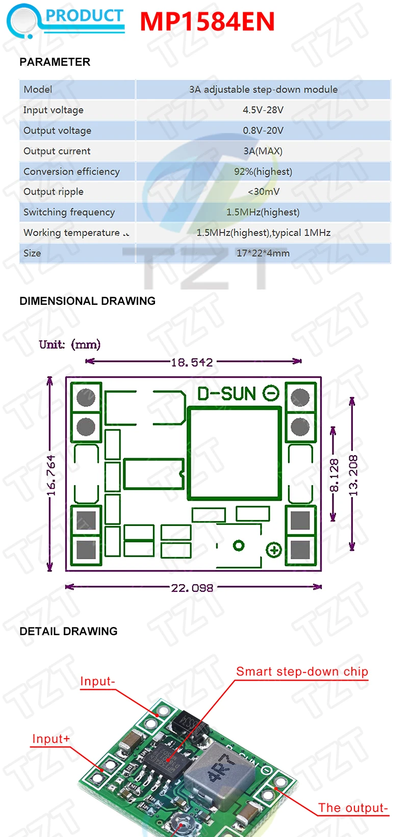 LM2596 DC-DC Schritt-down Power Supply Module 3A Einstellbare Schritt-down Modul LM2596S Spannung Regler 24V 12V 5V 3V Für arduino – Detail 14