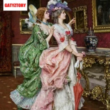 GATYZTORY 3D Алмазная живопись полная квадратная дрель DIY домашний Декор Ремесло Стразы мозаичная картина фото на заказ леди и галерея