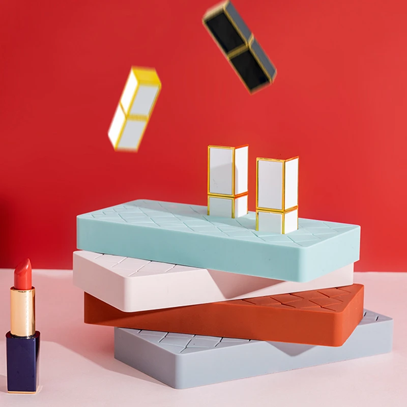 

24 Grids Silicone Lipstick Storage Box Makeup Organizer Embedded Eyebrow Pencil Stand Cosmetic Display Eyebrow Pencil Holder