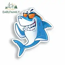 EARLFAMILY 13cm x 13cm for Fish Smile Funny Car Stickers RV VAN DIY Fine Decal Vinyl JDM Waterproof Anime Trunk Truck Graphics