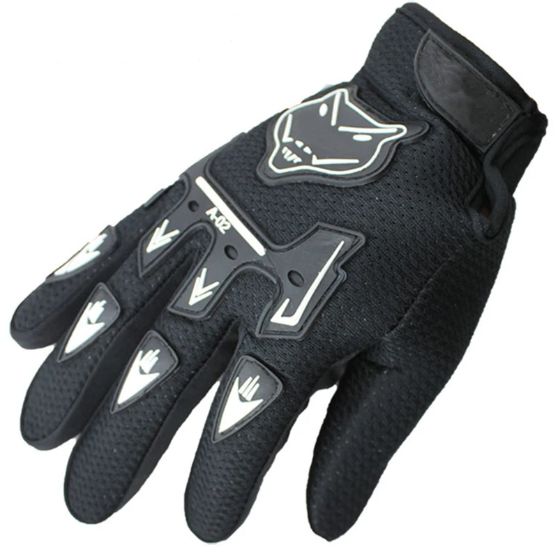 Осенние и зимние перчатки для верховой езды, дышащие спортивные перчатки с головой лисы - Цвет: black