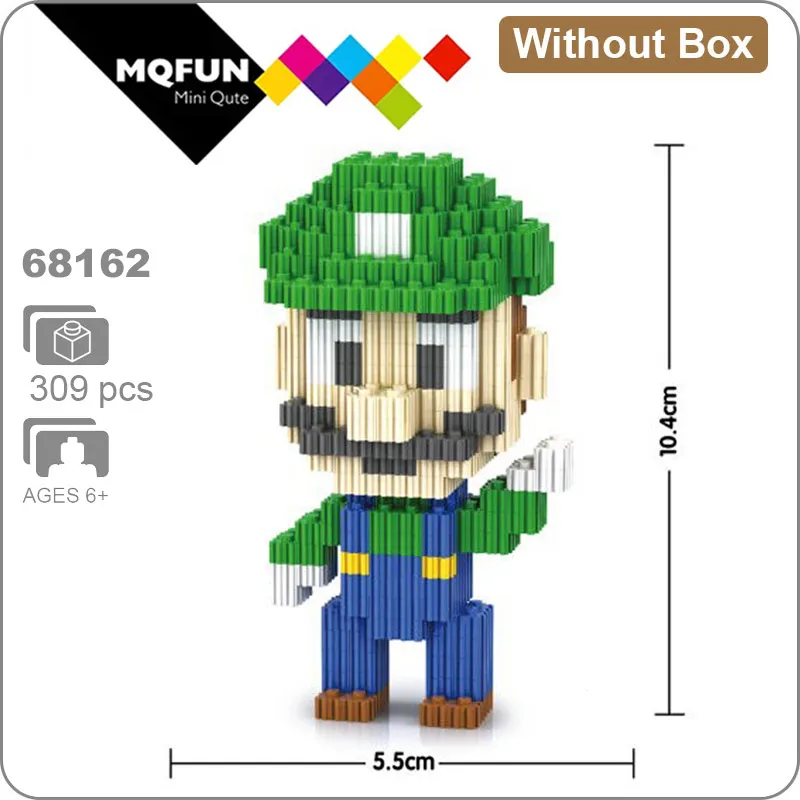 Linkgo игровые модели Сделай Сам Yoshi Super Mario Bros алмазные блоки Строительные кирпичи игрушки 3D сборки фигурки развивающие игрушки - Цвет: 68162 Without Box