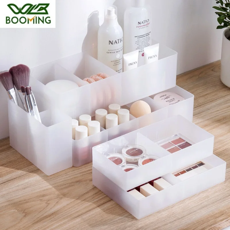  WBBOOMING Adjustable Drawer Style Make Up Storage Box Plastic Sundries Cosmetic Container Divider D