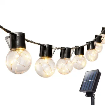 

Amazon popular outdoor garden waterproof G40 bulb copper lamp string solar color lamp Christmas lamp string