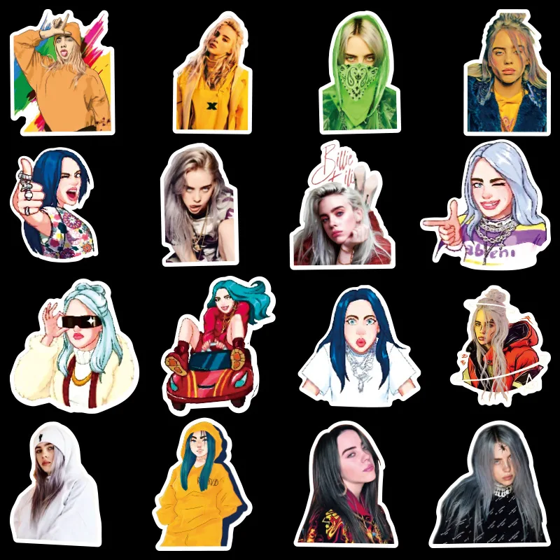 TD ZW 100 шт Billie Eilish стикер s упаковка стикер американская звезда на ноутбук холодильник гитара скейтборд чашка книга DIY стикер s
