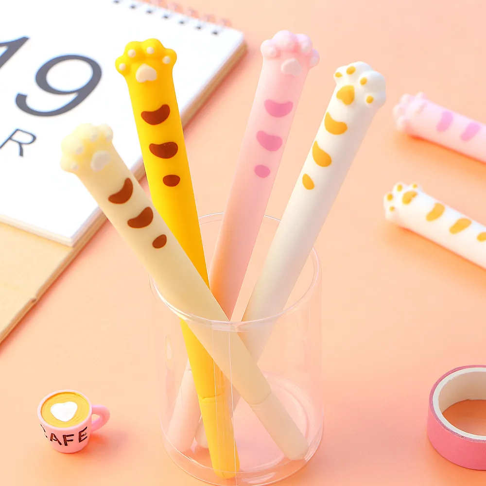 

1 Pcs 0.5mm Cute Cat Claw Style Soft Silicone Gel Pen Signature Pen Erasable School Office Supply Promotional Gift