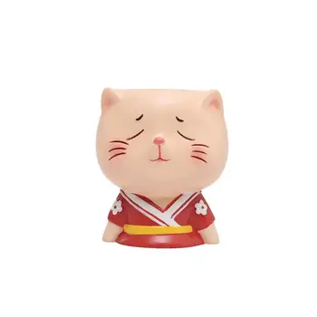 

Cartoon Flower Pot Figure Simulated Succulents Flowerpot Resin Desktop Basin Ornament Plant Holder For Home Garden (Cat Style)