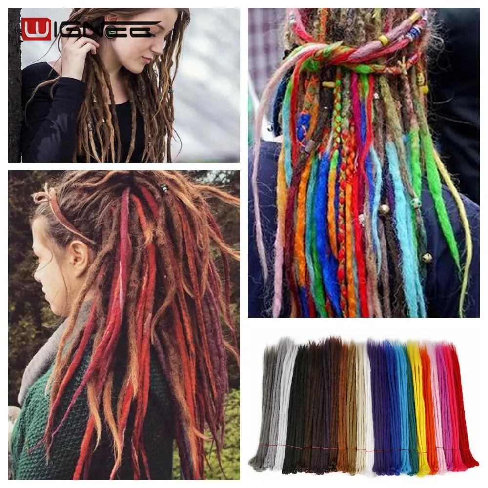 

Wignee Handmade Dreadlock Hair Extensions For Women High Colorful Synthetic Fiber Crochet Twist Braiding Cosplay Hair Pieces