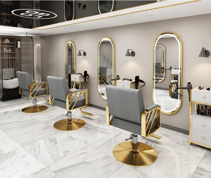 Haircut chair luxury hydraulic hairdressing shop haircut chair rotary stainless steel chair