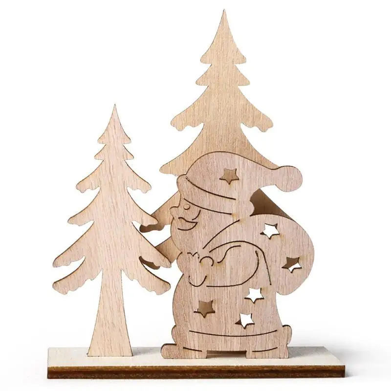 Год натуральное дерево Рождественское украшение Санта снеговик олень Рождественский подарок Noel Рождественское украшение для дома Navidad Deco - Цвет: JM01547