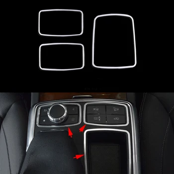 

3x Aluminum Alloy Multimedia Button Cover Trim For Mercedes-Benz ML GL Class W166 X166 & GLE GLS Class W166 X166